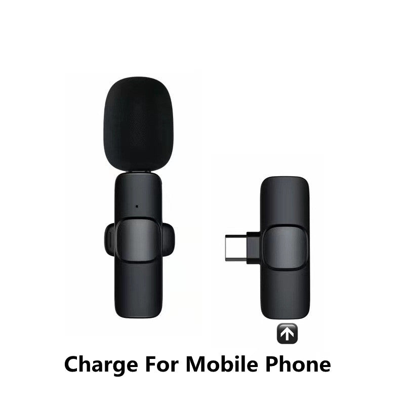 Wireless Lavalier Microphone Portable Audio Video Recording Mini Mic For IPhone and Android Long Battery Life Live Broadcast Gaming