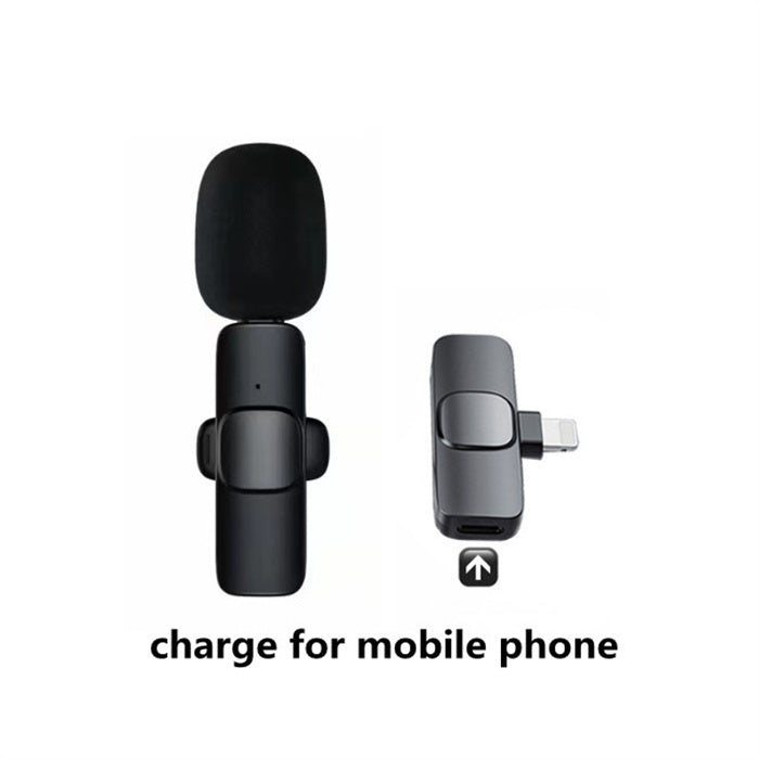 Wireless Lavalier Microphone Portable Audio Video Recording Mini Mic For IPhone and Android Long Battery Life Live Broadcast Gaming