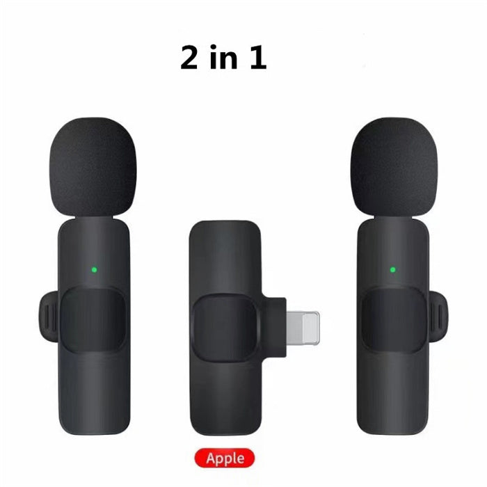 Wireless Lavalier Microphone Portable Audio Video Recording Mini Mic For IPhone and Android Long Battery Life Live Broadcast Gaming
