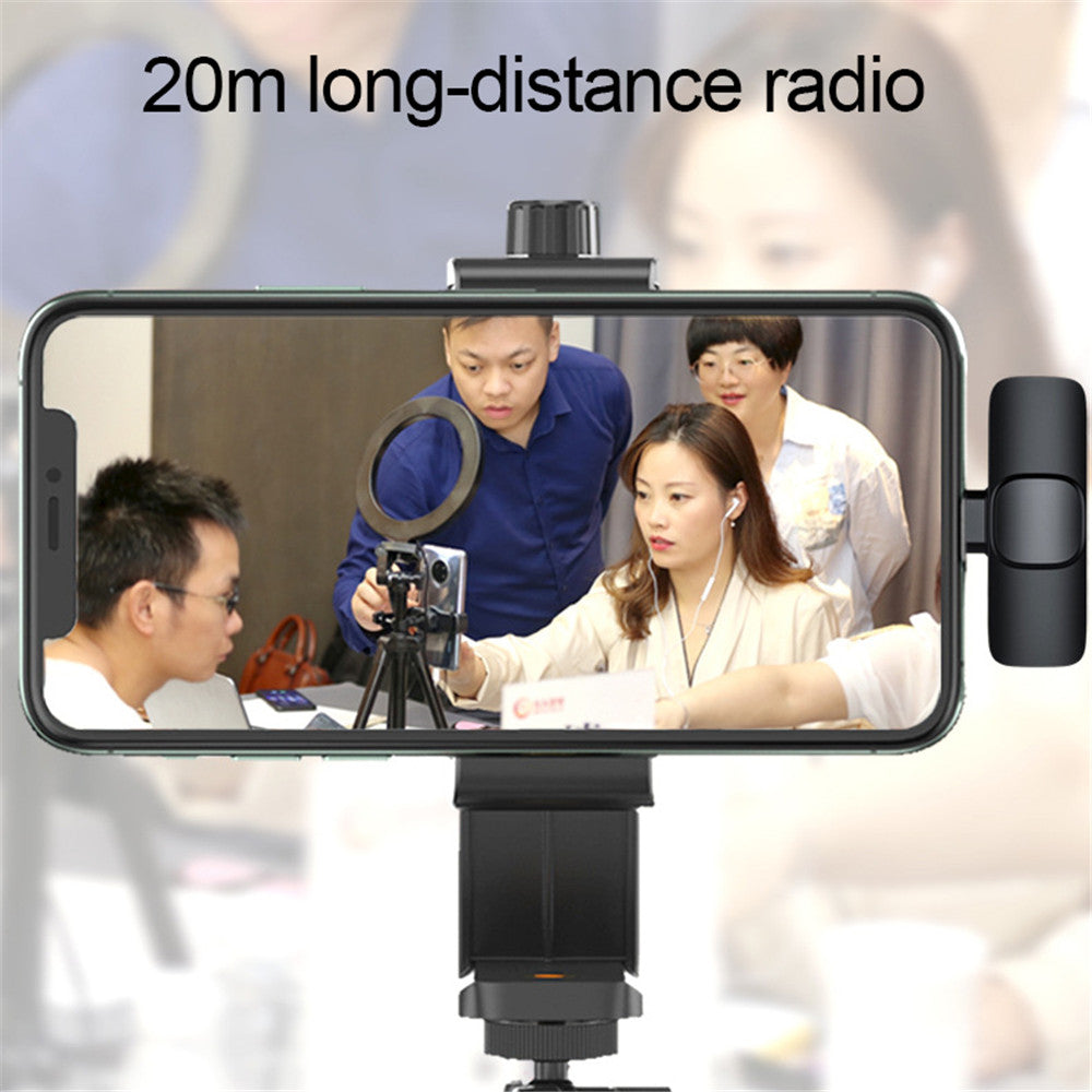 Wireless Lavalier Microphone Portable Audio Video Recording Mini Mic For IPhone and Android Long Battery Life Live Broadcast Gaming