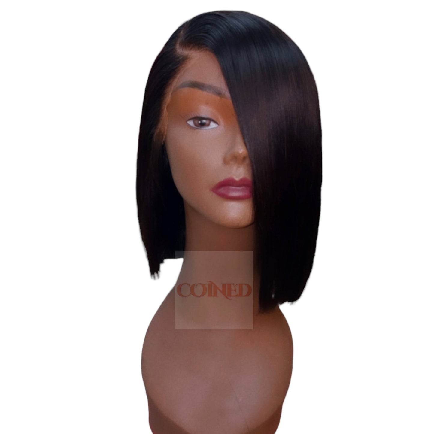 Custom glueless closure hang bob wig