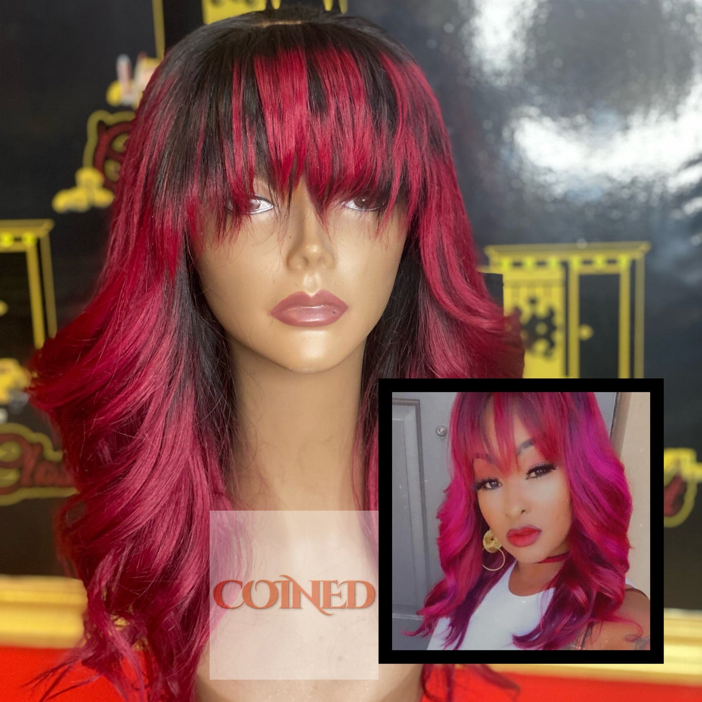 China Bang W Hand Curls Glueless Wig