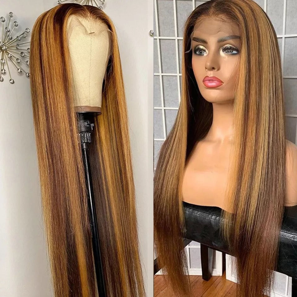 HONEY STREAKED LACE FRONT WIG